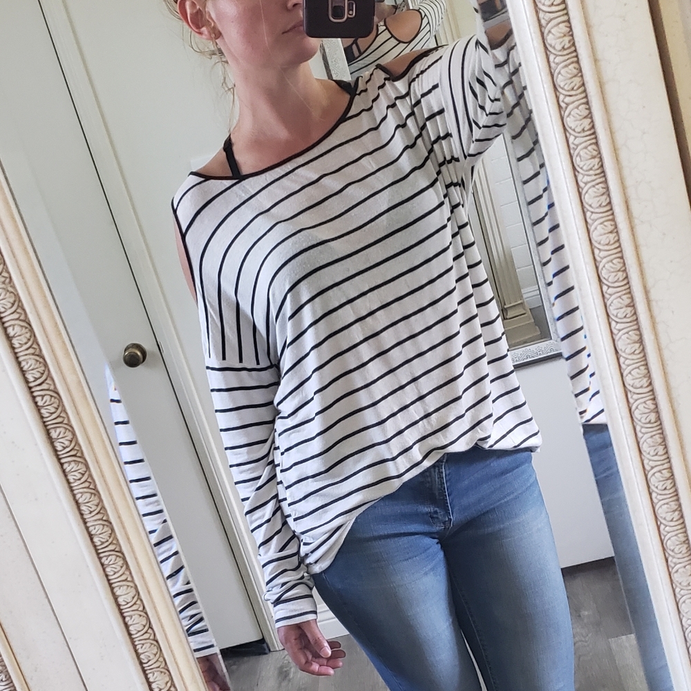 Striped long sleeve top